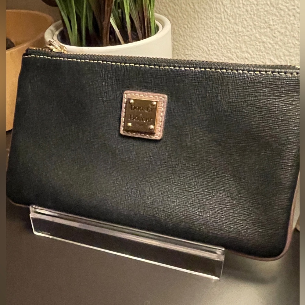 Dooney & Bourke Black Textured Bag with Gold Accents